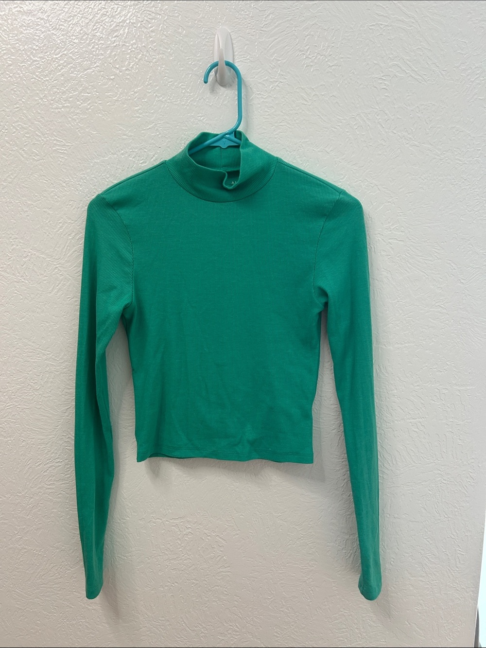 American Eagle Outfitters Teal Mock Neck Long Sleeve Top
